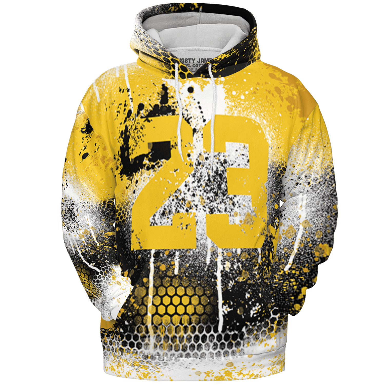 Yellow Ochre 6s Hoodie Match 23 Painted Graffiti 3D All-Over Print - NastyJamz