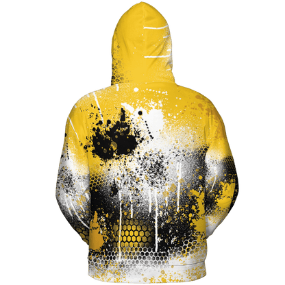 Yellow Ochre 6s Hoodie Match 23 Painted Graffiti 3D All-Over Print - NastyJamz