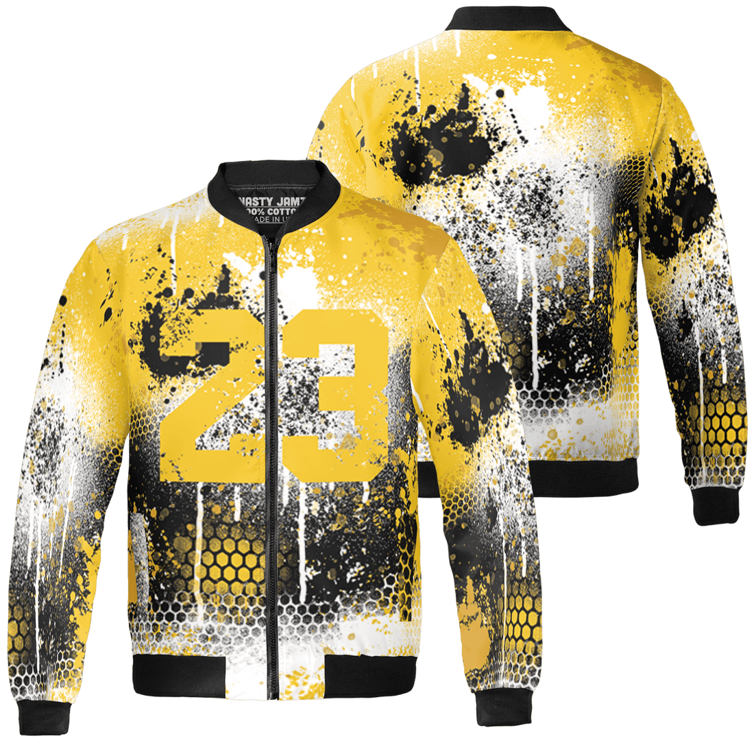 Yellow Ochre 6s Jacket Match 23 Painted Graffiti 3D All-Over Print - NastyJamz