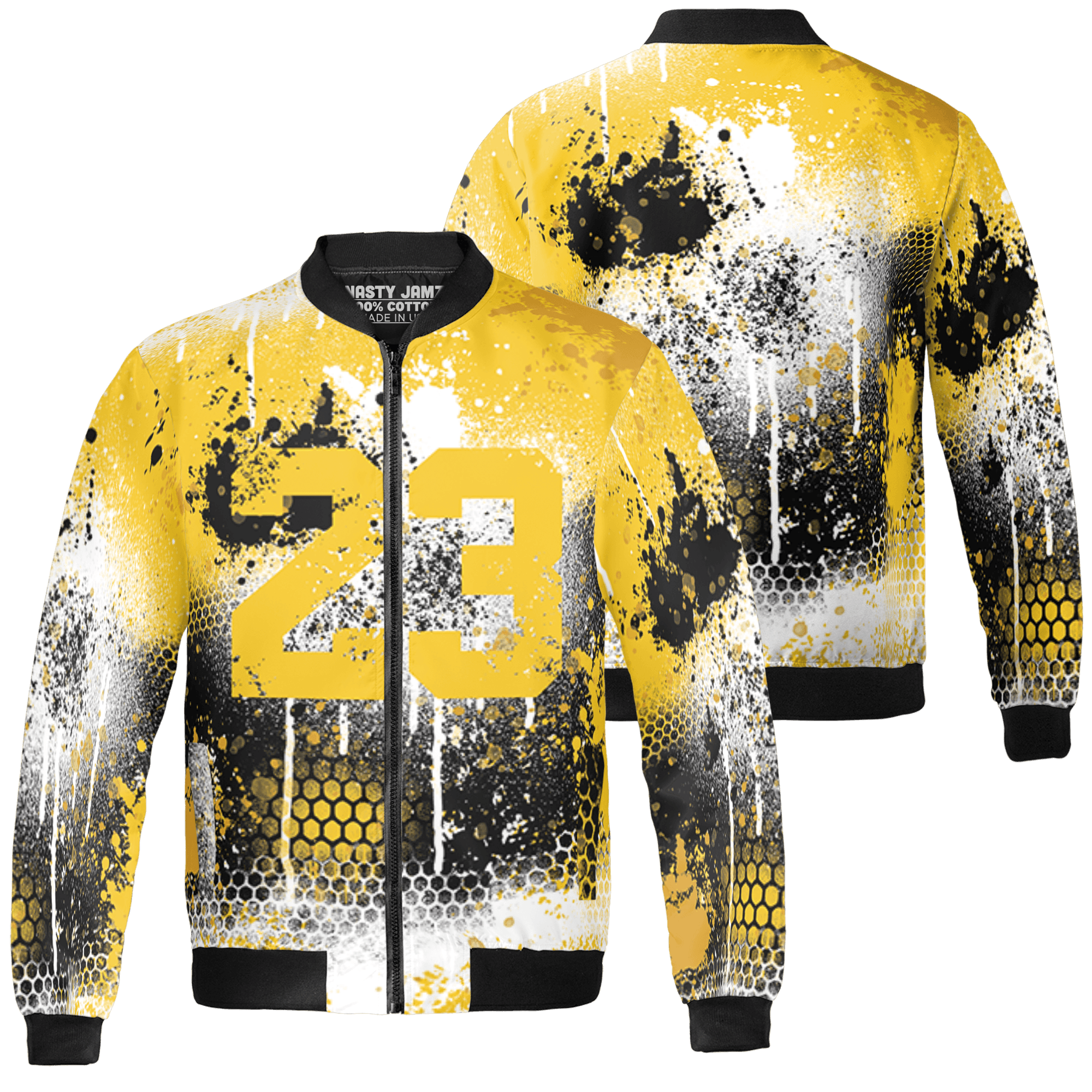 Yellow Ochre 6s Jacket Match 23 Painted Graffiti 3D All-Over Print - NastyJamz