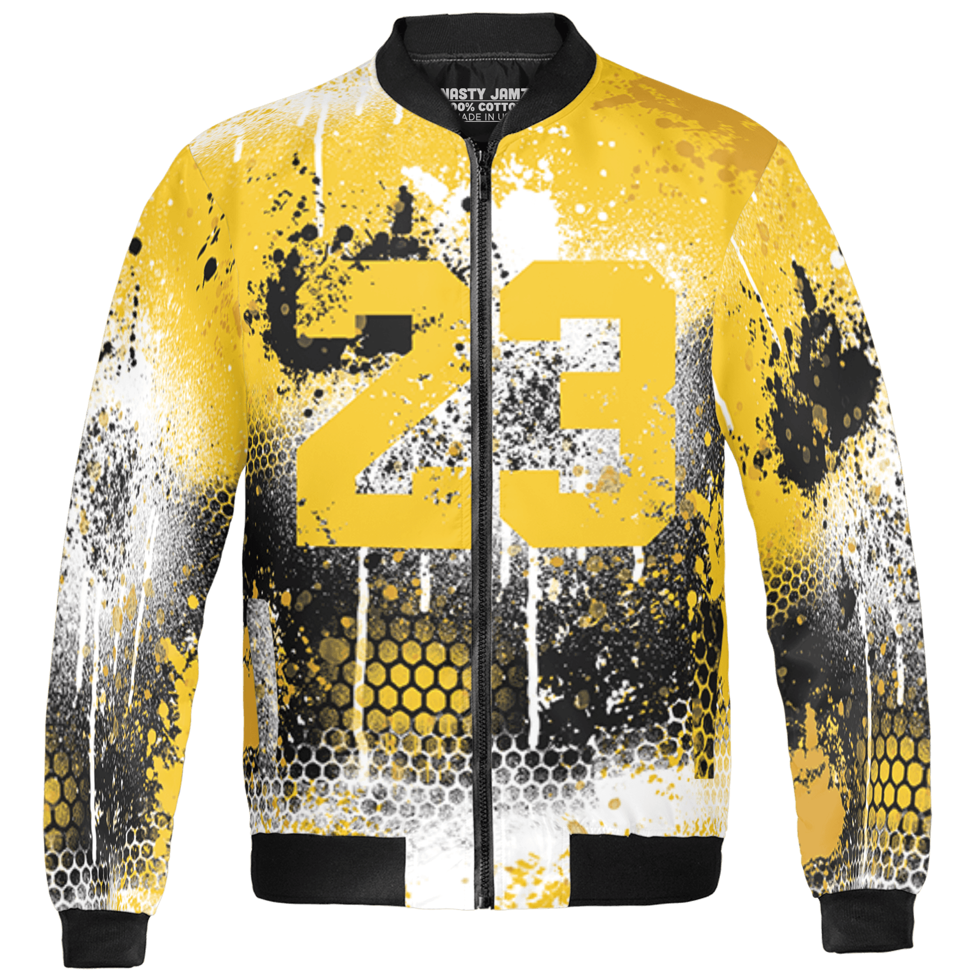 Yellow Ochre 6s Jacket Match 23 Painted Graffiti 3D All-Over Print - NastyJamz