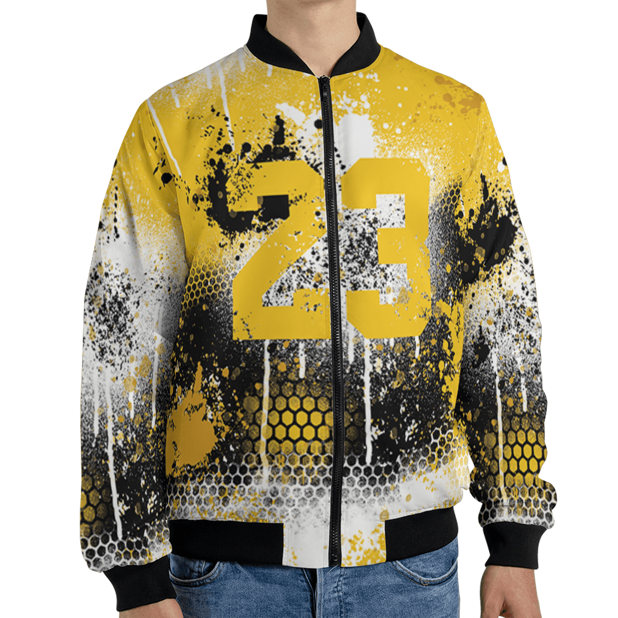 Yellow Ochre 6s Jacket Match 23 Painted Graffiti 3D All-Over Print - NastyJamz