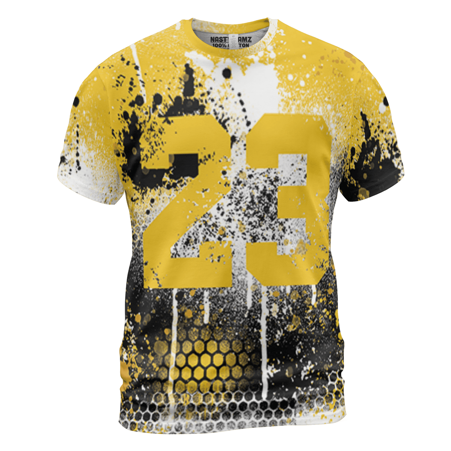 Yellow Ochre 6s T Shirt Match 23 Painted Graffiti 3D All-Over Print - NastyJamz