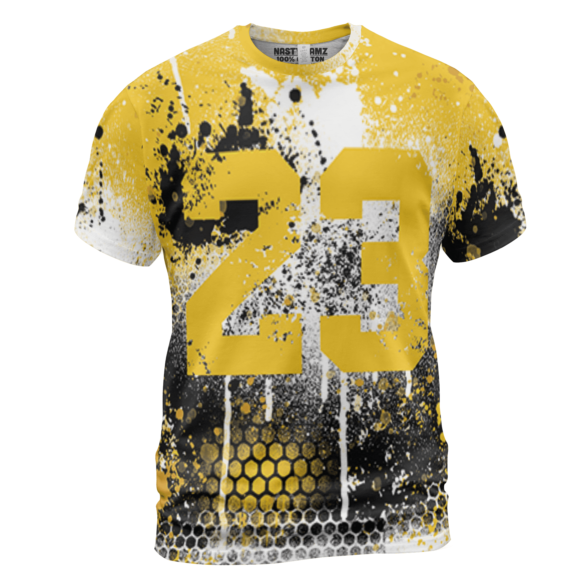 Yellow Ochre 6s T Shirt Match 23 Painted Graffiti 3D All-Over Print - NastyJamz