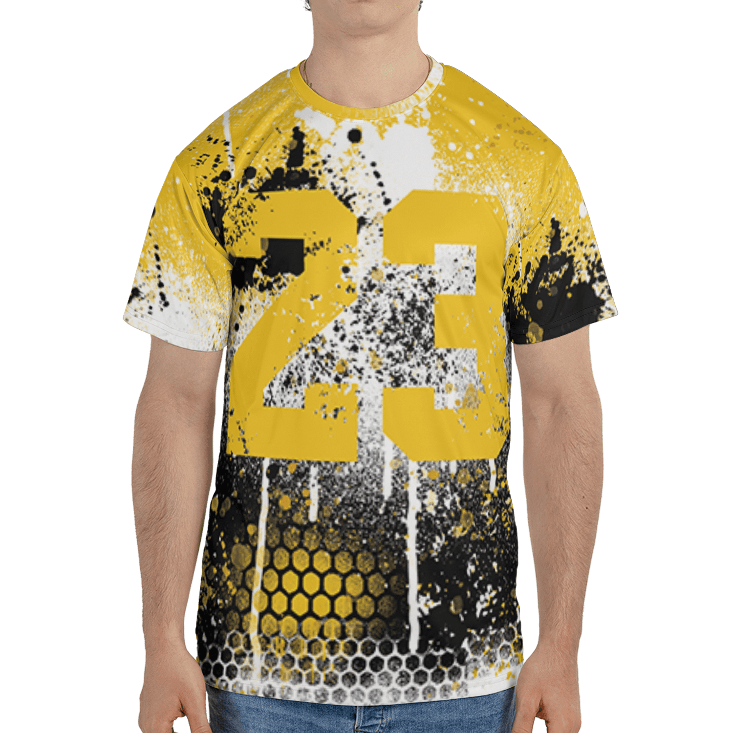 Yellow Ochre 6s T Shirt Match 23 Painted Graffiti 3D All-Over Print - NastyJamz