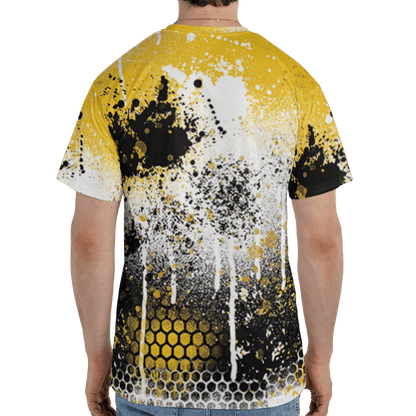 Yellow Ochre 6s T Shirt Match 23 Painted Graffiti 3D All-Over Print - NastyJamz