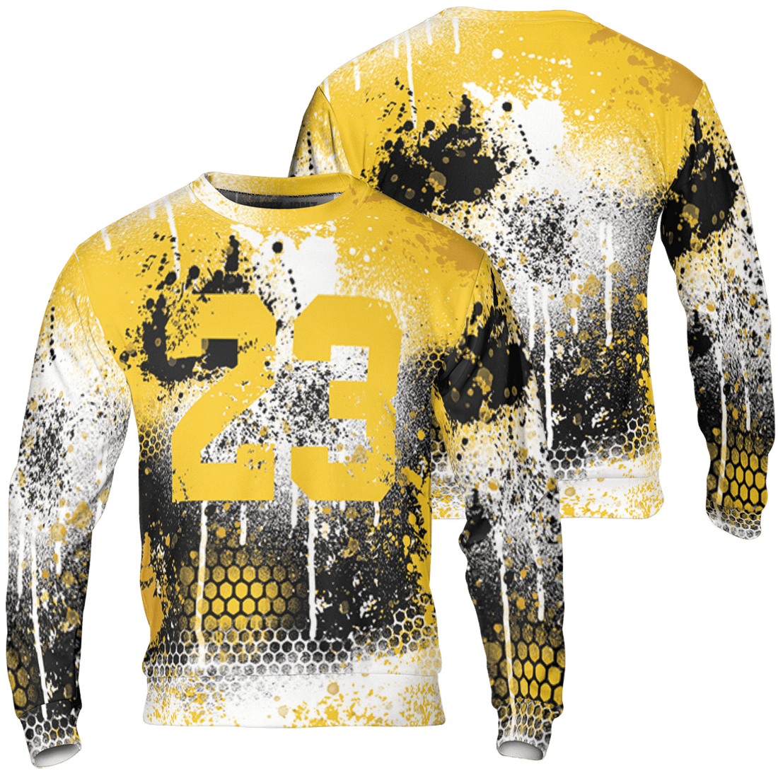 Yellow Ochre 6s Sweatshirt Match 23 Painted Graffiti 3D All-Over Print - NastyJamz