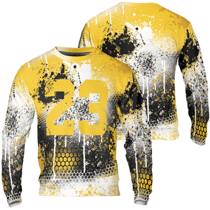 Yellow Ochre 6s Sweatshirt Match 23 Painted Graffiti 3D All-Over Print - NastyJamz
