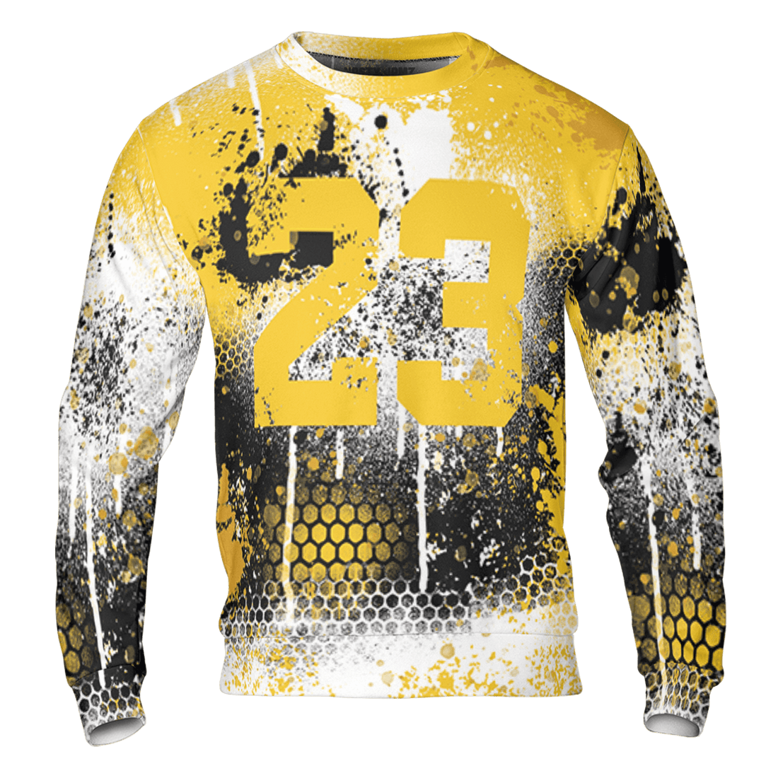 Yellow Ochre 6s Sweatshirt Match 23 Painted Graffiti 3D All-Over Print - NastyJamz