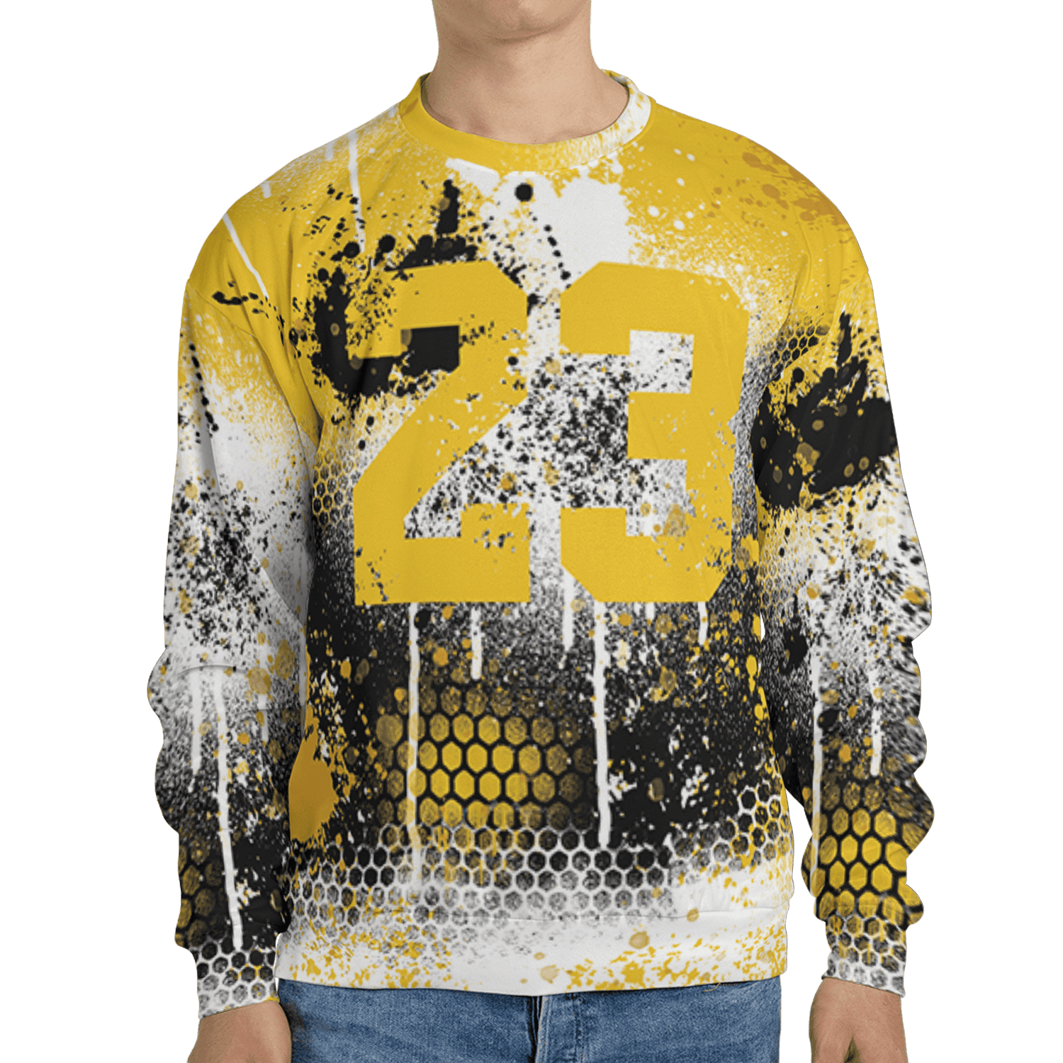 Yellow Ochre 6s Sweatshirt Match 23 Painted Graffiti 3D All-Over Print - NastyJamz