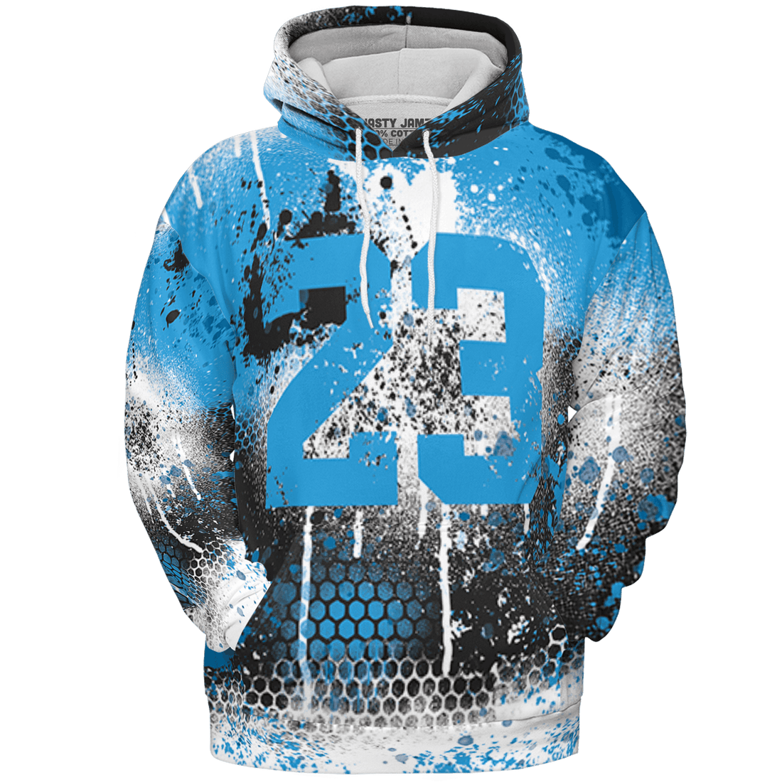 Powder Blue 9s Hoodie Match 23 Painted Graffiti 3D All-Over Print - NastyJamz