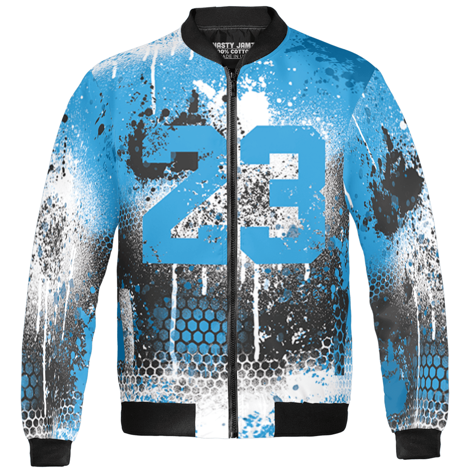 Powder Blue 9s Jacket Match 23 Painted Graffiti 3D All-Over Print - NastyJamz