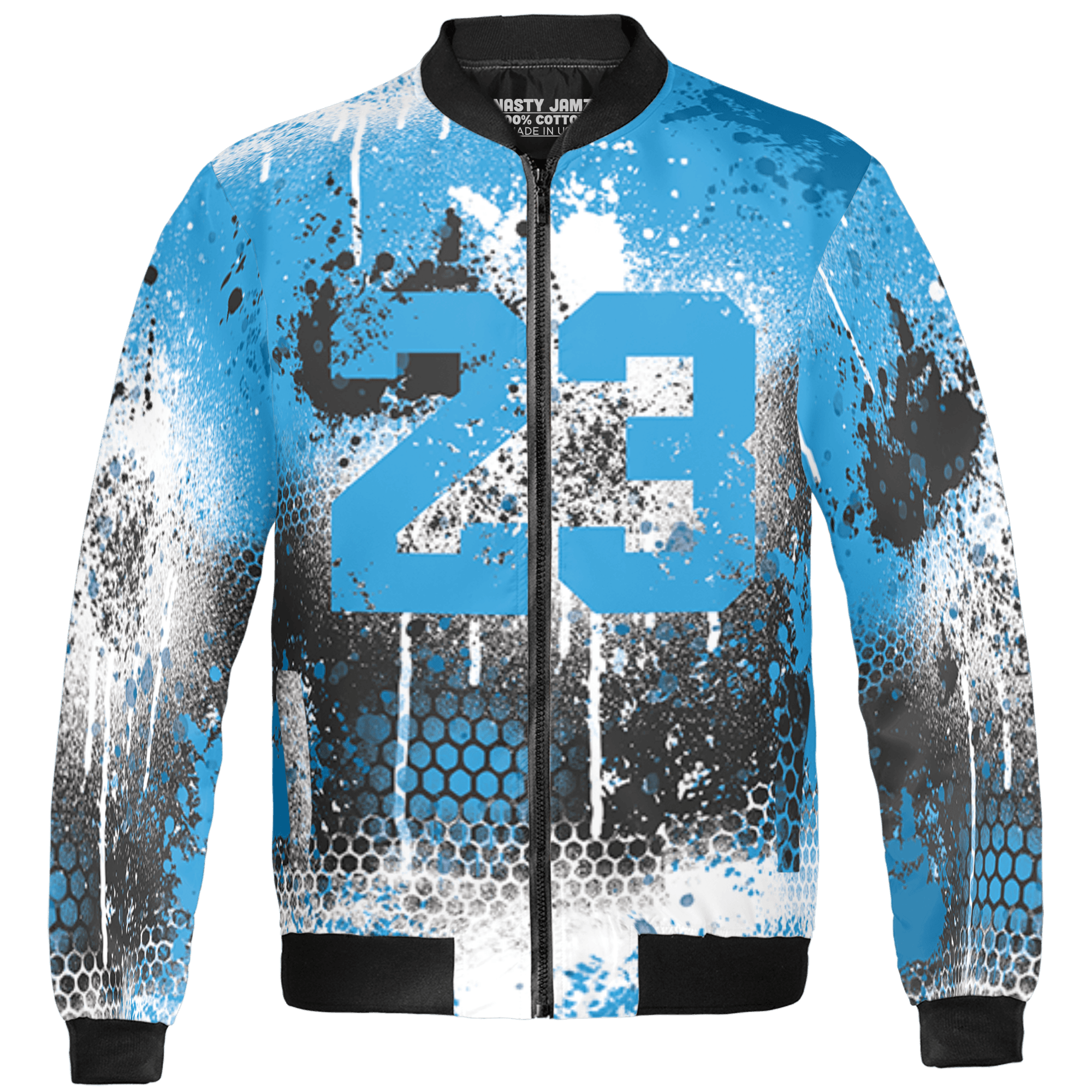 Powder Blue 9s Jacket Match 23 Painted Graffiti 3D All-Over Print - NastyJamz