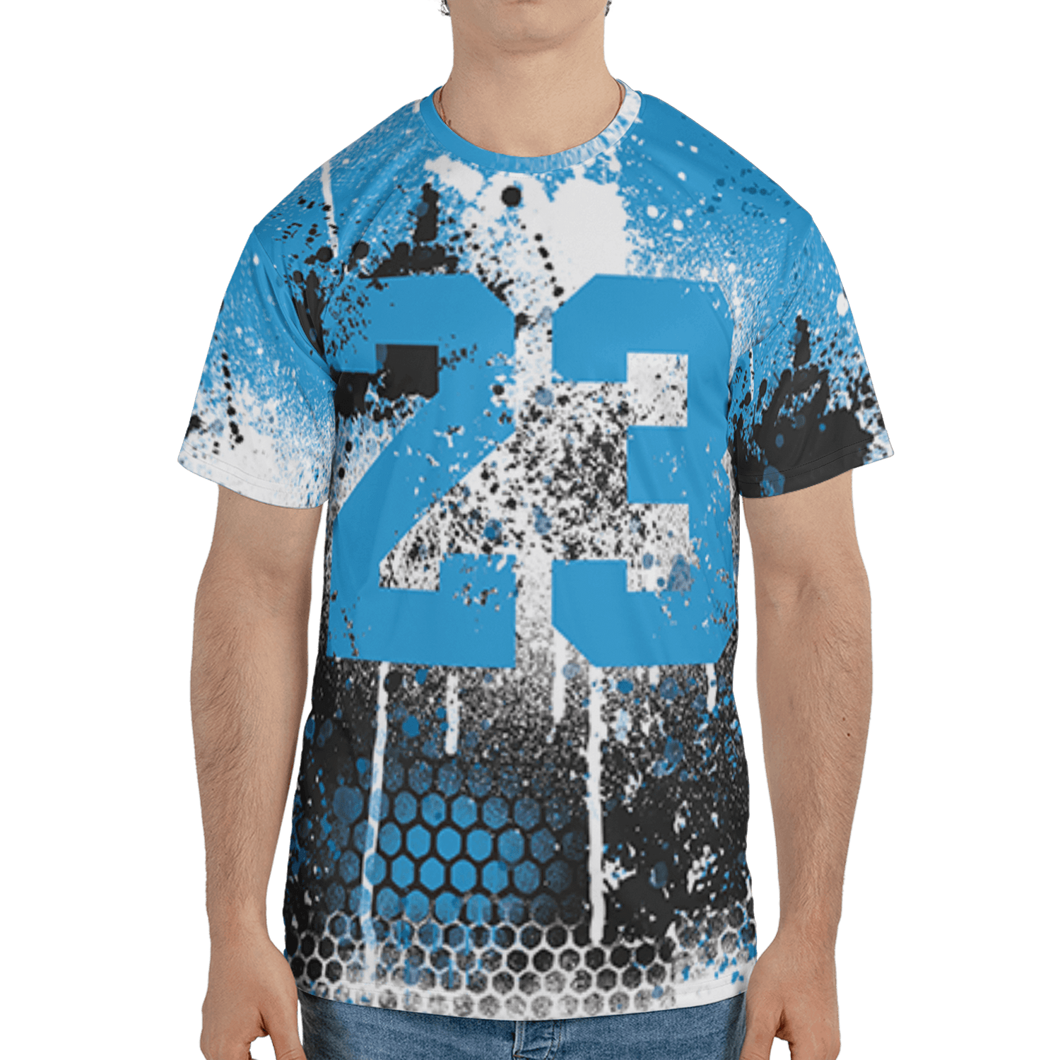 Powder Blue 9s T Shirt Match 23 Painted Graffiti 3D All-Over Print - NastyJamz