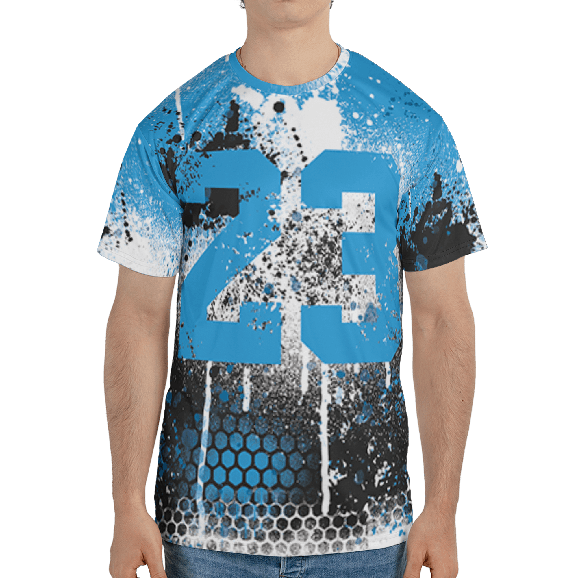 Powder Blue 9s T Shirt Match 23 Painted Graffiti 3D All-Over Print - NastyJamz