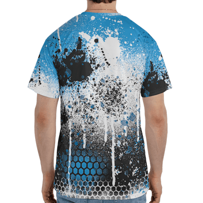 Powder Blue 9s T Shirt Match 23 Painted Graffiti 3D All-Over Print - NastyJamz