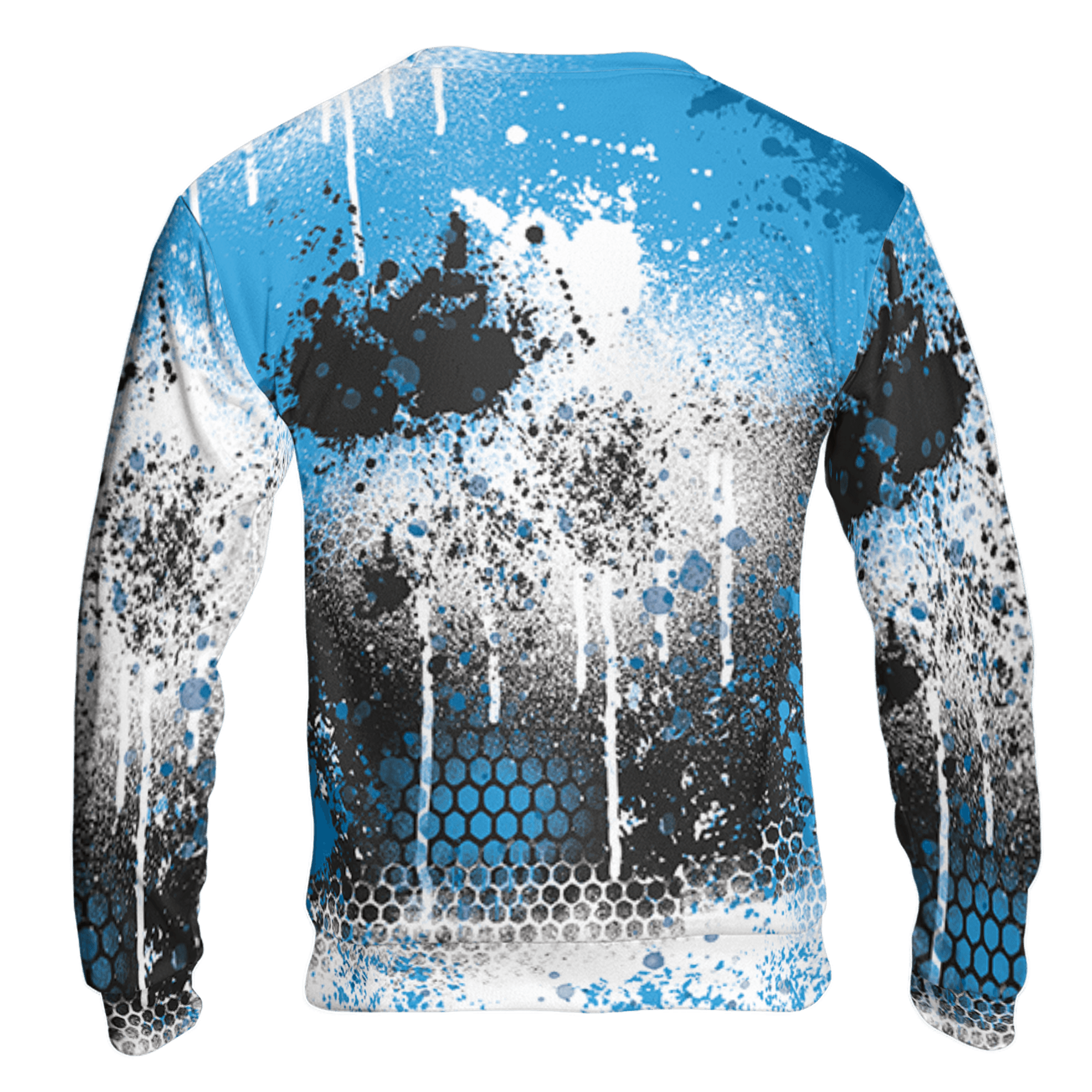 Powder Blue 9s Sweatshirt Match 23 Painted Graffiti 3D All-Over Print - NastyJamz