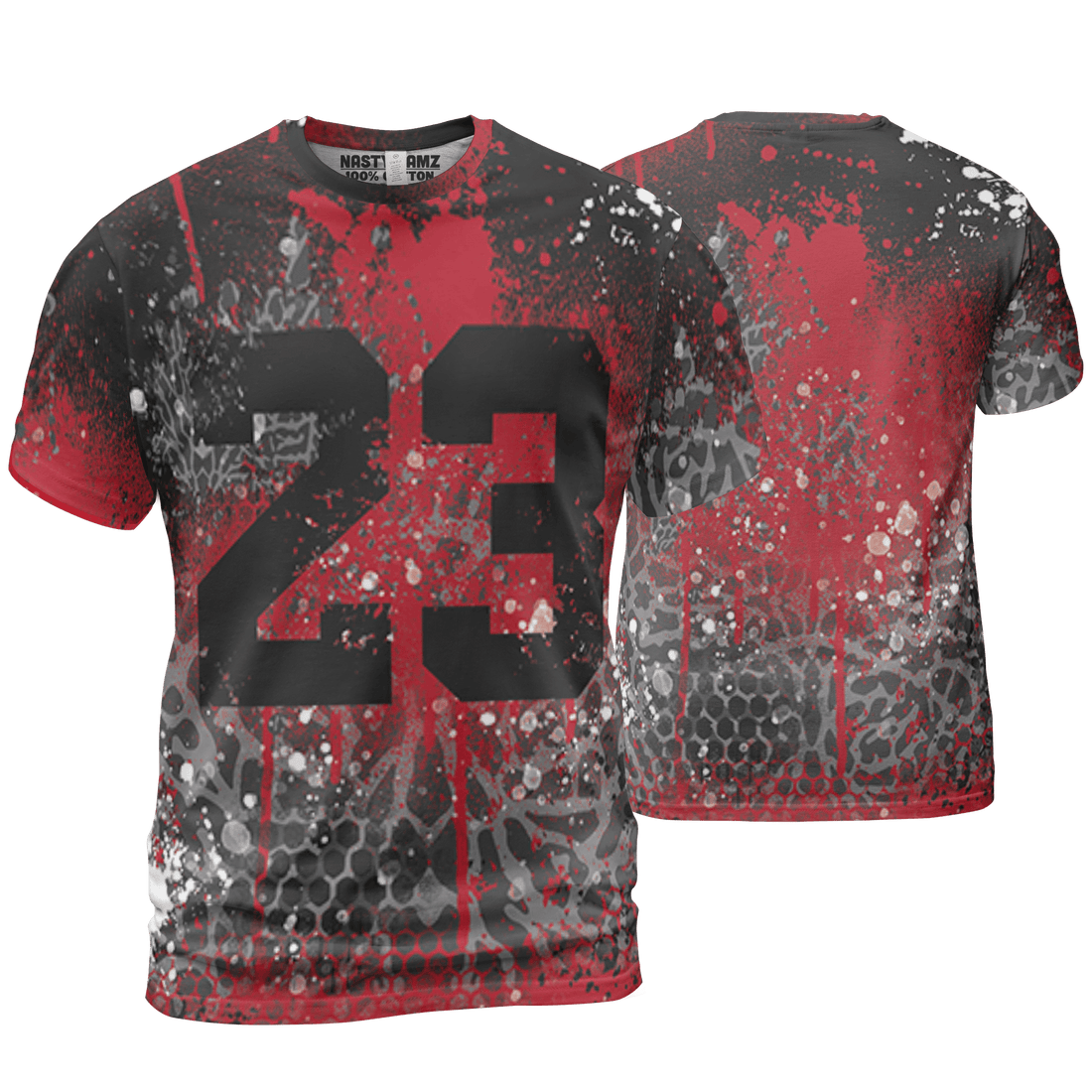 Spizike Low Bred T Shirt Match 23 Painted Graffiti 3D All-Over Print - NastyJamz