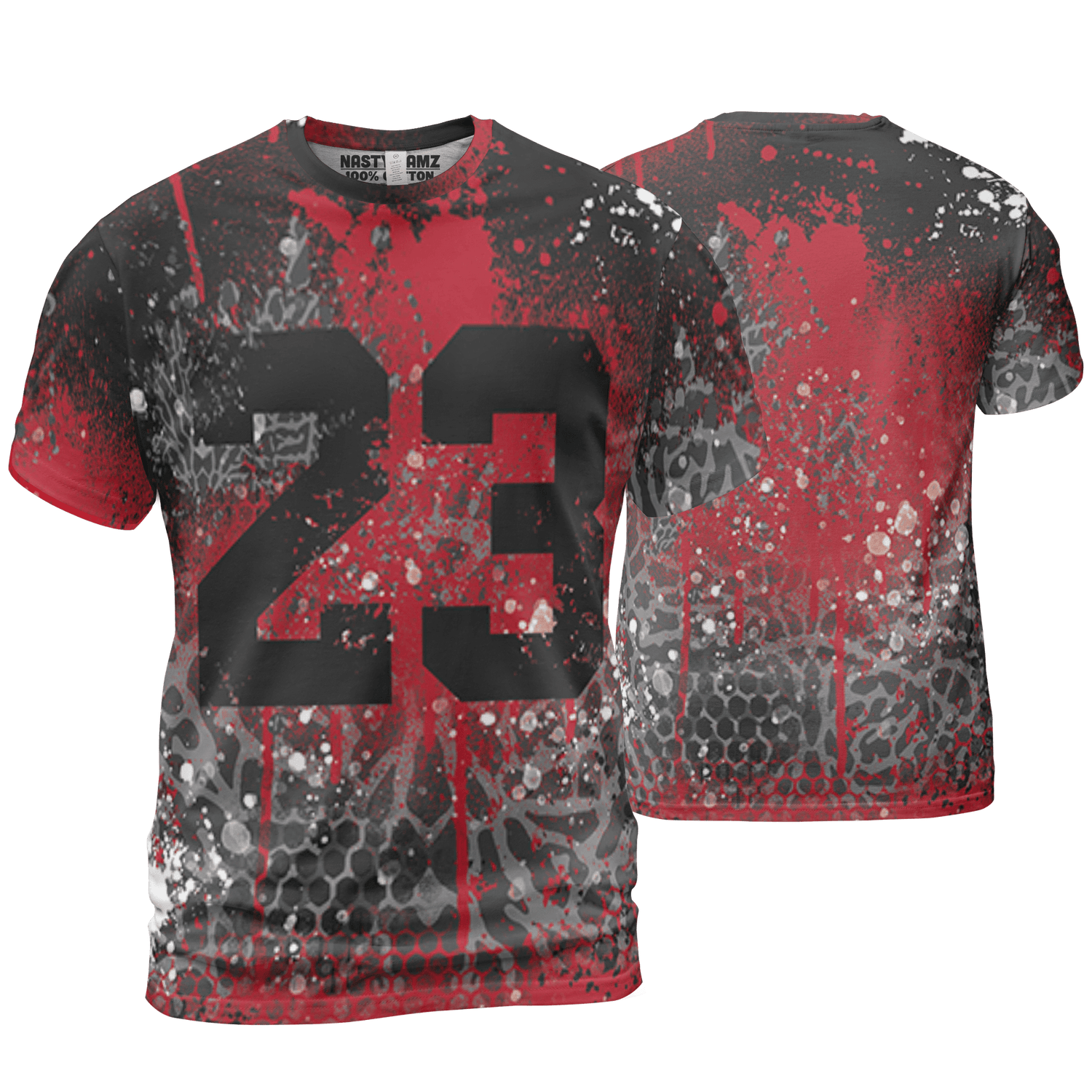 Spizike Low Bred T Shirt Match 23 Painted Graffiti 3D All-Over Print - NastyJamz