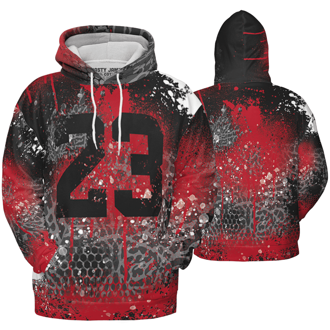 Spizike Low Bred Hoodie Match 23 Painted Graffiti 3D All-Over Print - NastyJamz