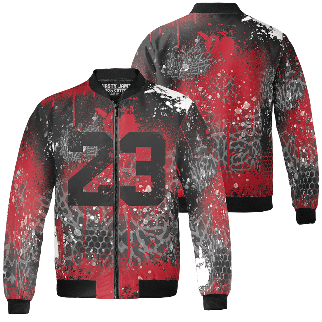 Spizike Low Bred Jacket Match 23 Painted Graffiti 3D All-Over Print - NastyJamz
