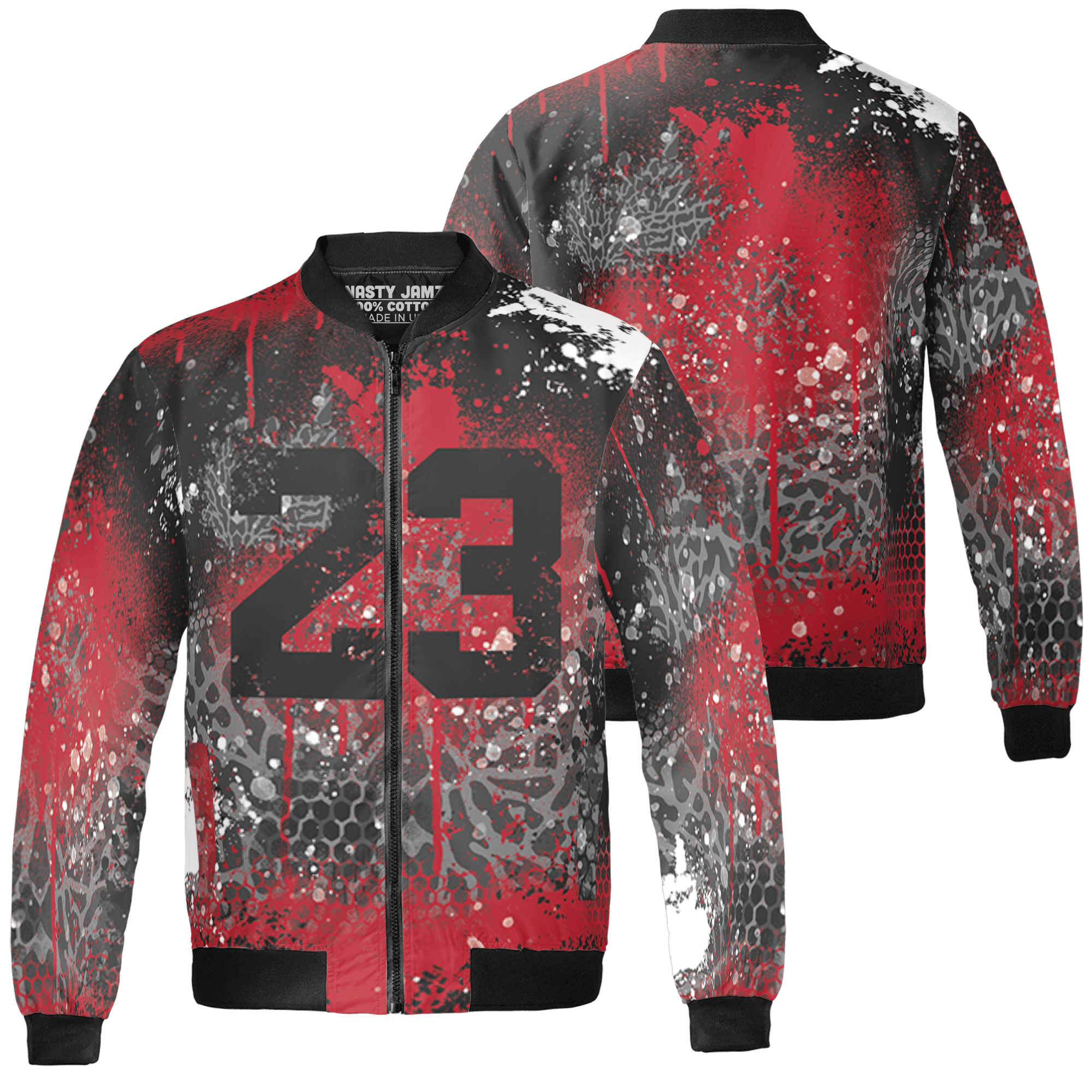 Spizike Low Bred Jacket Match 23 Painted Graffiti 3D All-Over Print - NastyJamz