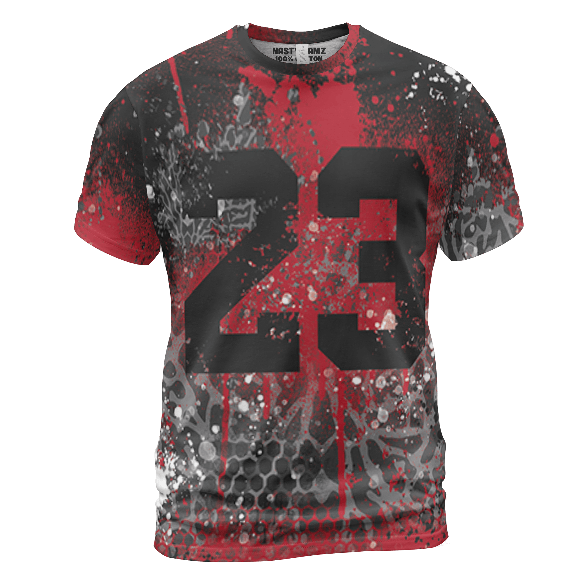 Spizike Low Bred T Shirt Match 23 Painted Graffiti 3D All-Over Print - NastyJamz