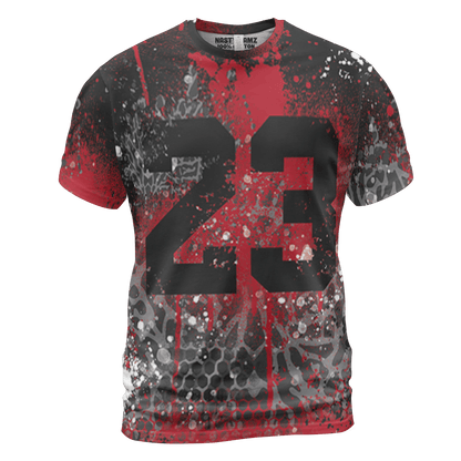 Spizike Low Bred T Shirt Match 23 Painted Graffiti 3D All-Over Print - NastyJamz