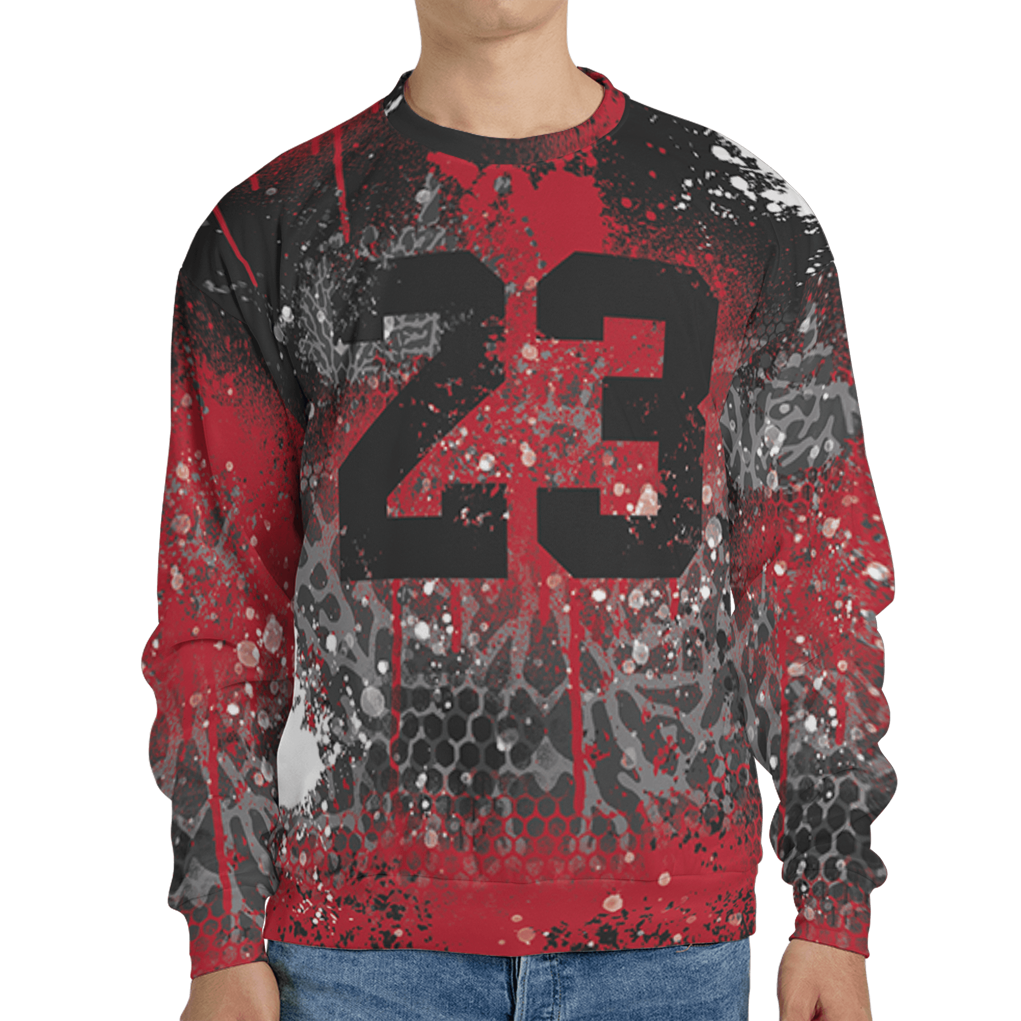 Spizike Low Bred Sweatshirt Match 23 Painted Graffiti 3D All-Over Print - NastyJamz