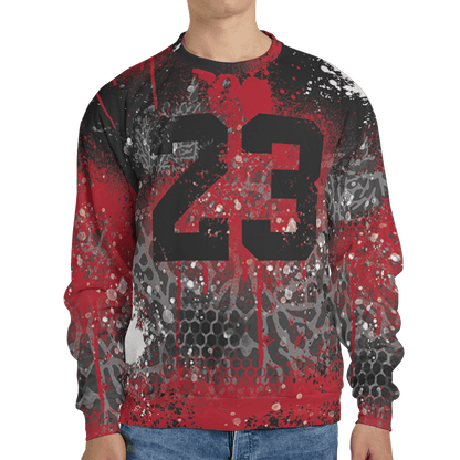 Spizike Low Bred Sweatshirt Match 23 Painted Graffiti 3D All-Over Print - NastyJamz