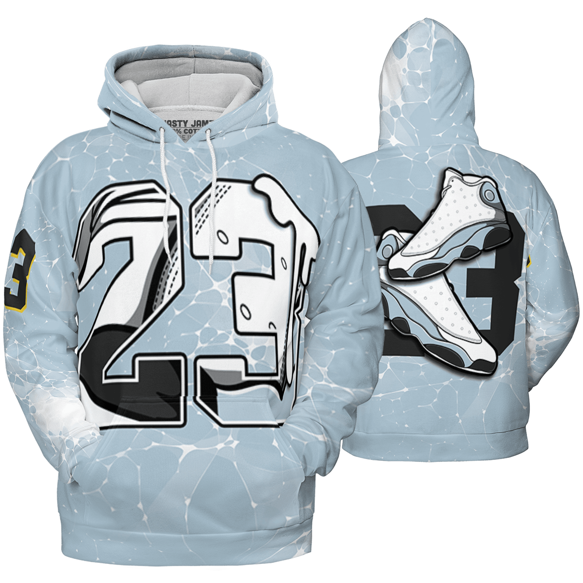 Blue Grey 13s Hoodie Match 23 Sneaker 3D All-Over Print - NastyJamz