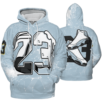 Blue Grey 13s Hoodie Match 23 Sneaker 3D All-Over Print - NastyJamz