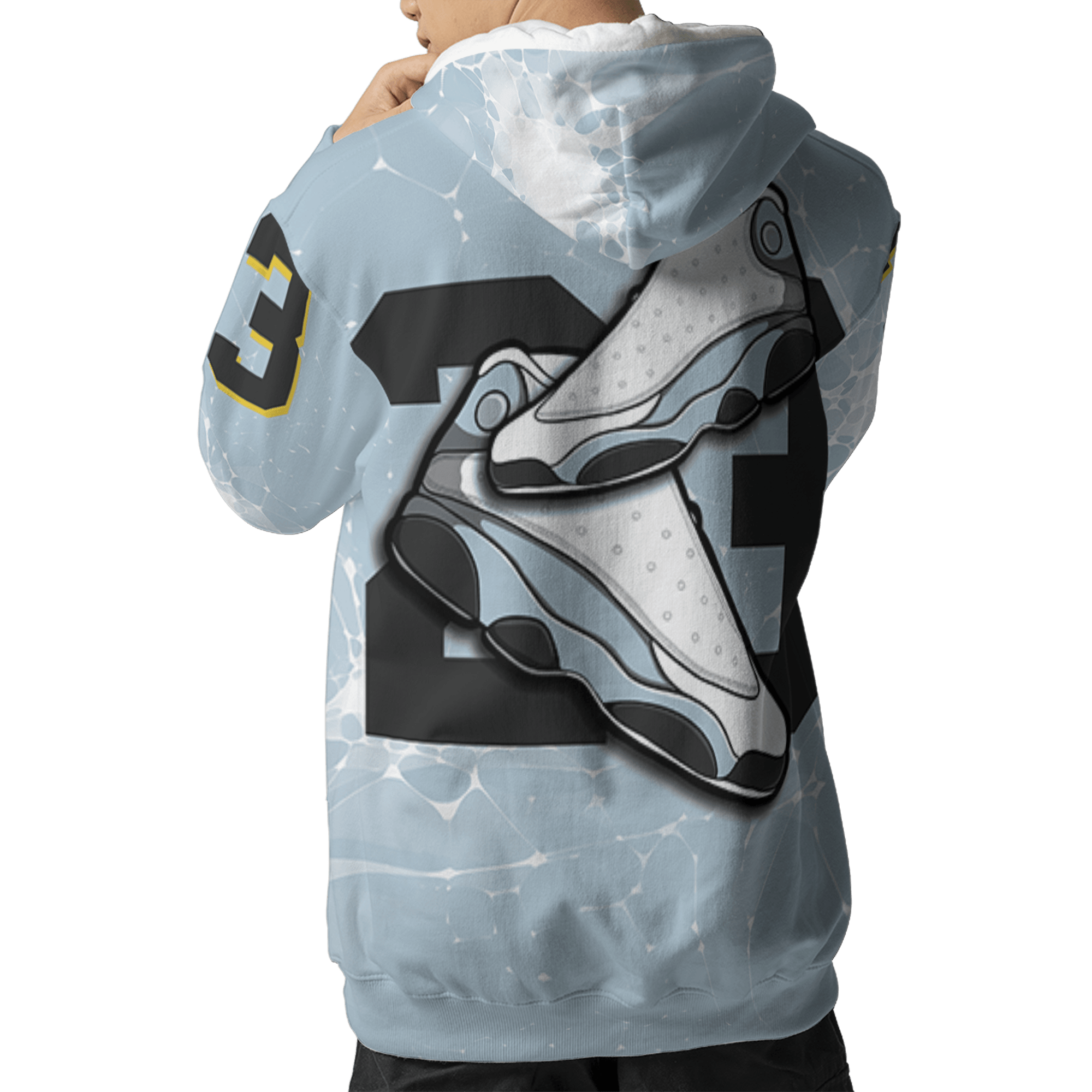 Blue Grey 13s Hoodie Match 23 Sneaker 3D All-Over Print - NastyJamz
