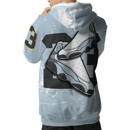 Blue Grey 13s Hoodie Match 23 Sneaker 3D All-Over Print - NastyJamz