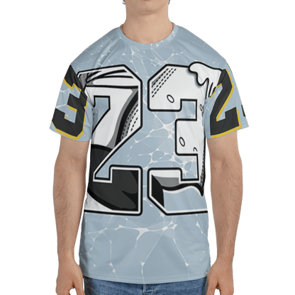 Blue Grey 13s T Shirt Match 23 Sneaker 3D All-Over Print - NastyJamz