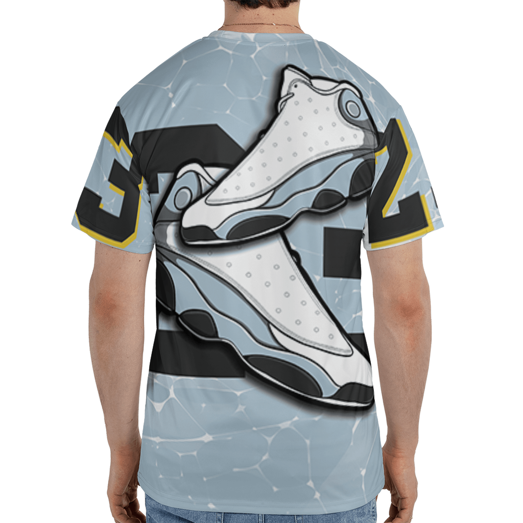 Blue Grey 13s T Shirt Match 23 Sneaker 3D All-Over Print - NastyJamz