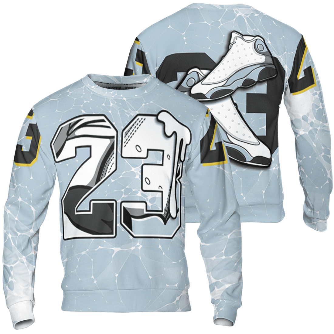 Blue Grey 13s Sweatshirt Match 23 Sneaker 3D All-Over Print - NastyJamz