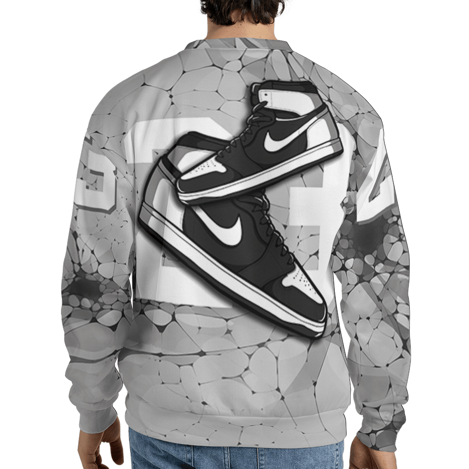 Retro High OG Black White 1s Sweatshirt Match 23 Sneaker 3D All-Over Print - NastyJamz