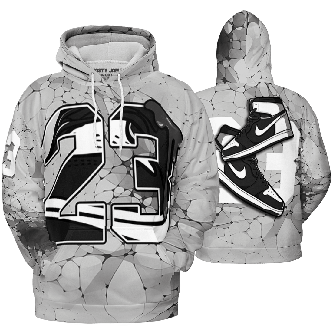 Retro High OG Black White 1s Hoodie Match 23 Sneaker 3D All-Over Print - NastyJamz