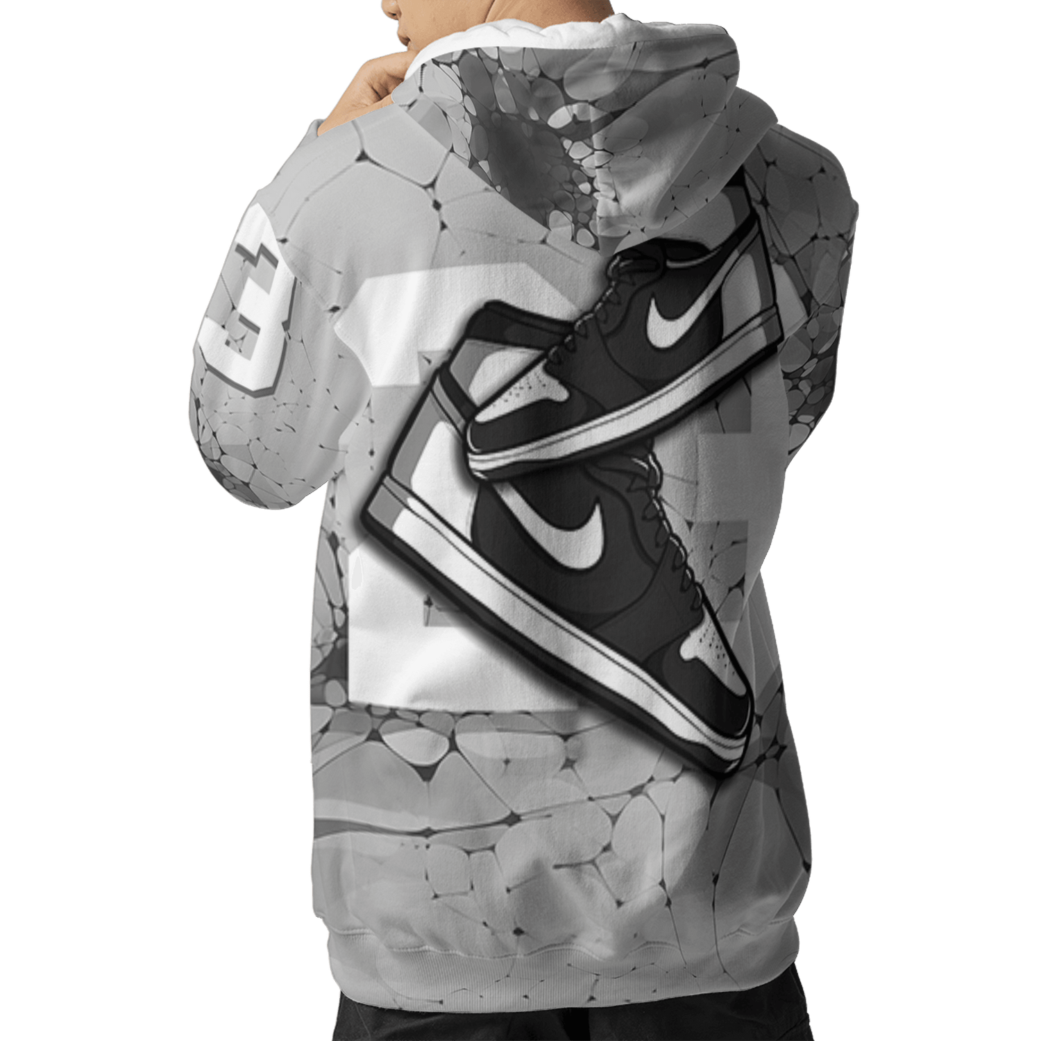 Retro High OG Black White 1s Hoodie Match 23 Sneaker 3D All-Over Print - NastyJamz
