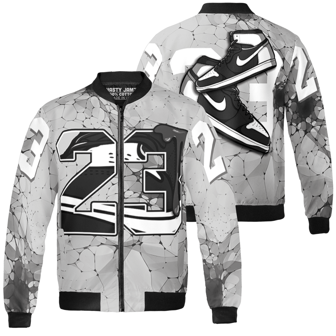 Retro High OG Black White 1s Jacket Match 23 Sneaker 3D All-Over Print - NastyJamz