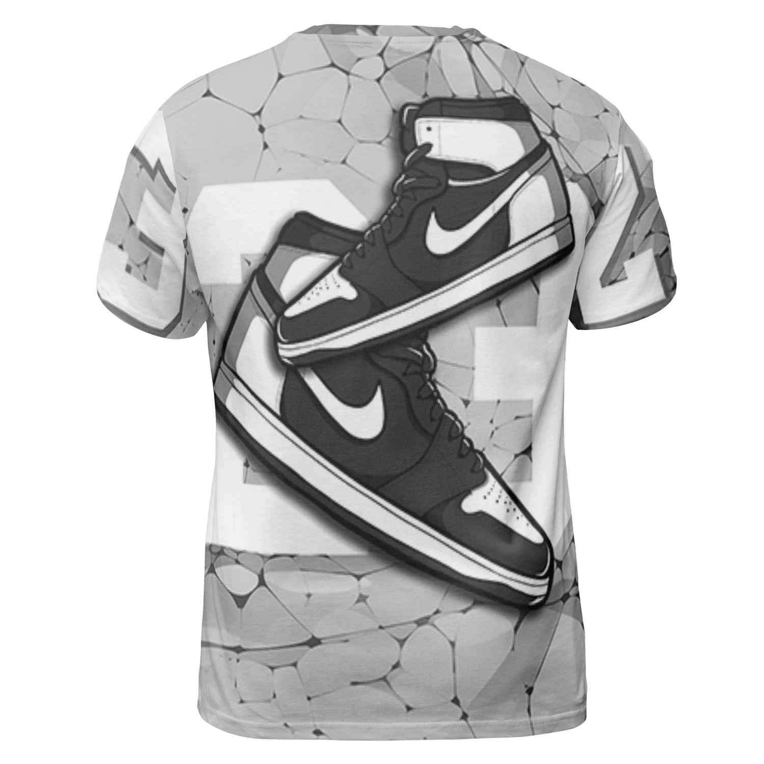 Retro High OG Black White 1s T Shirt Match 23 Sneaker 3D All-Over Print - NastyJamz