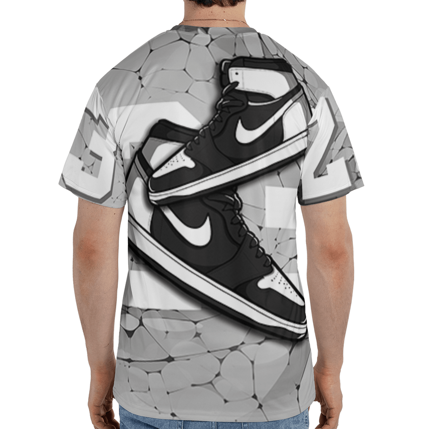 Retro High OG Black White 1s T Shirt Match 23 Sneaker 3D All-Over Print - NastyJamz