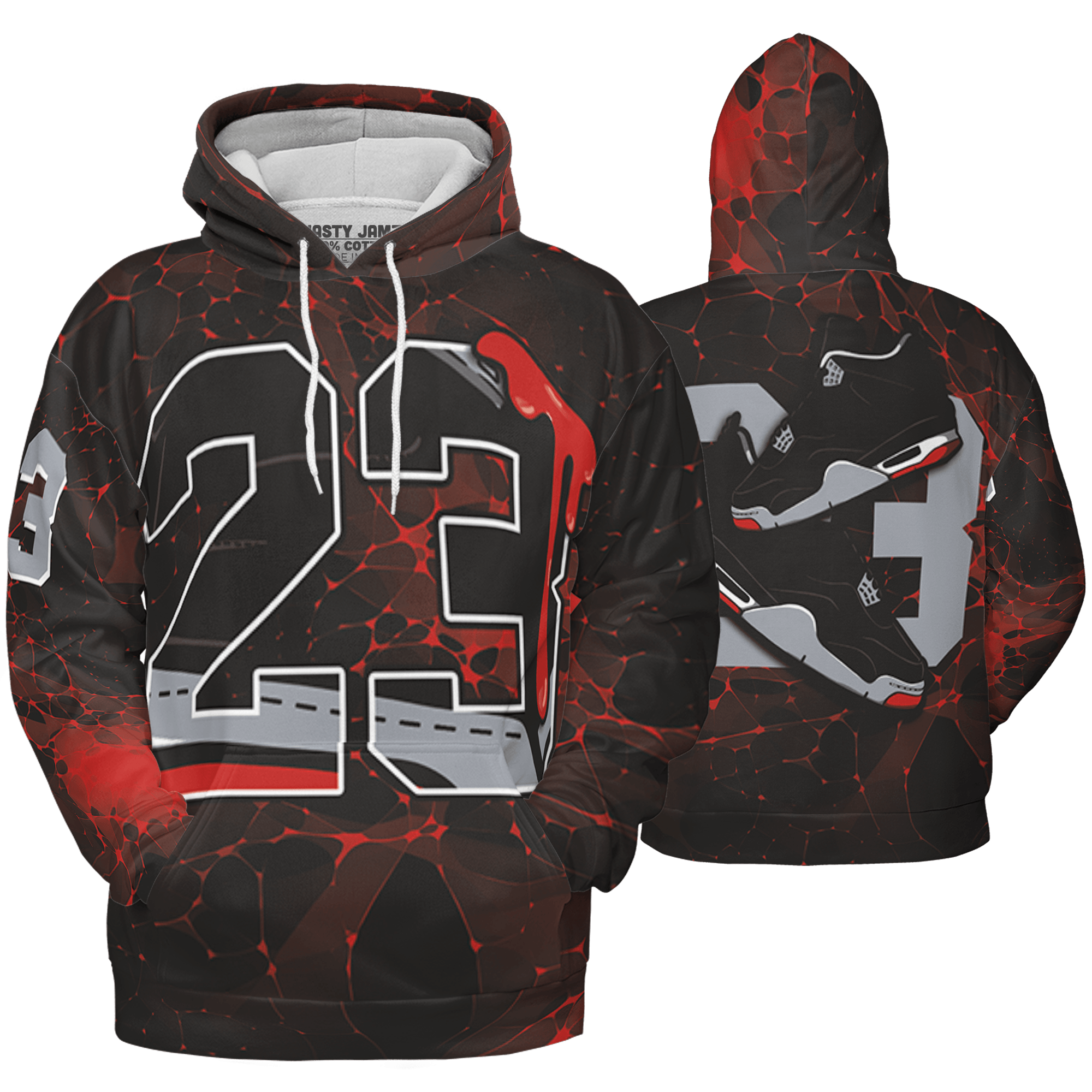 Bred Reimagined 4s Hoodie Match 23 Sneaker 3D All-Over Print - NastyJamz