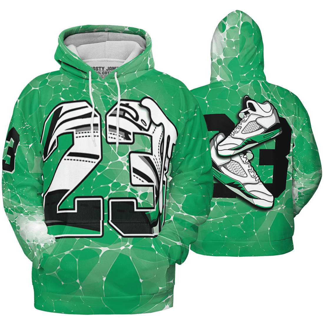 Lucky Green 5s Hoodie Match 23 Sneaker 3D All-Over Print - NastyJamz