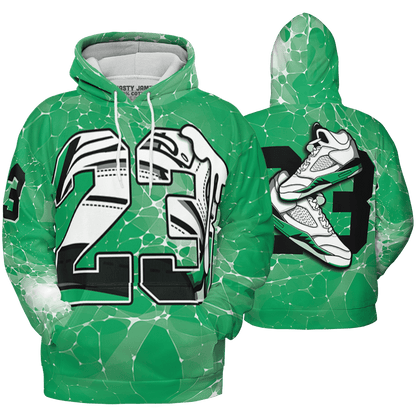 Lucky Green 5s Hoodie Match 23 Sneaker 3D All-Over Print - NastyJamz