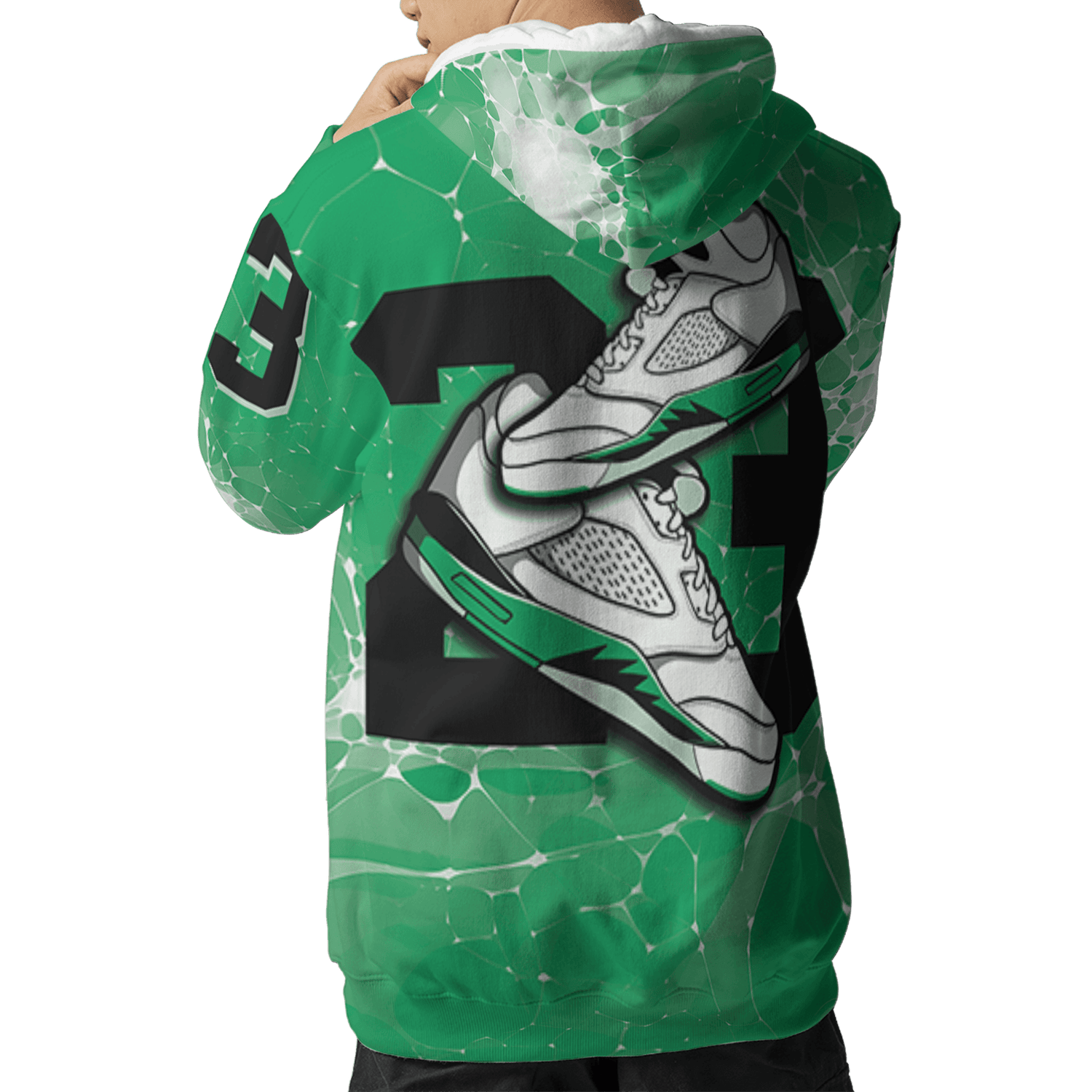 Lucky Green 5s Hoodie Match 23 Sneaker 3D All-Over Print - NastyJamz