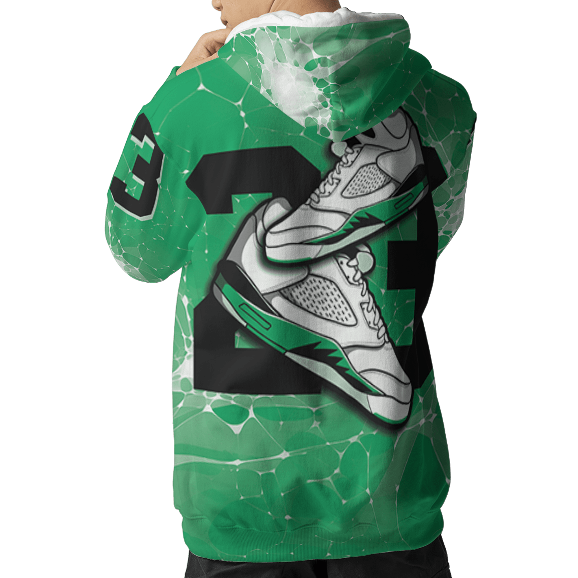 Lucky Green 5s Hoodie Match 23 Sneaker 3D All-Over Print - NastyJamz