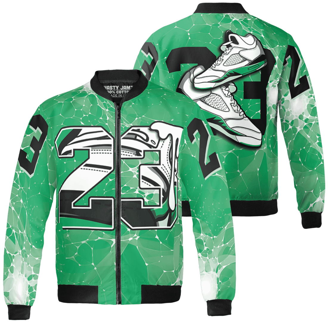 Lucky Green 5s Jacket Match 23 Sneaker 3D All-Over Print - NastyJamz