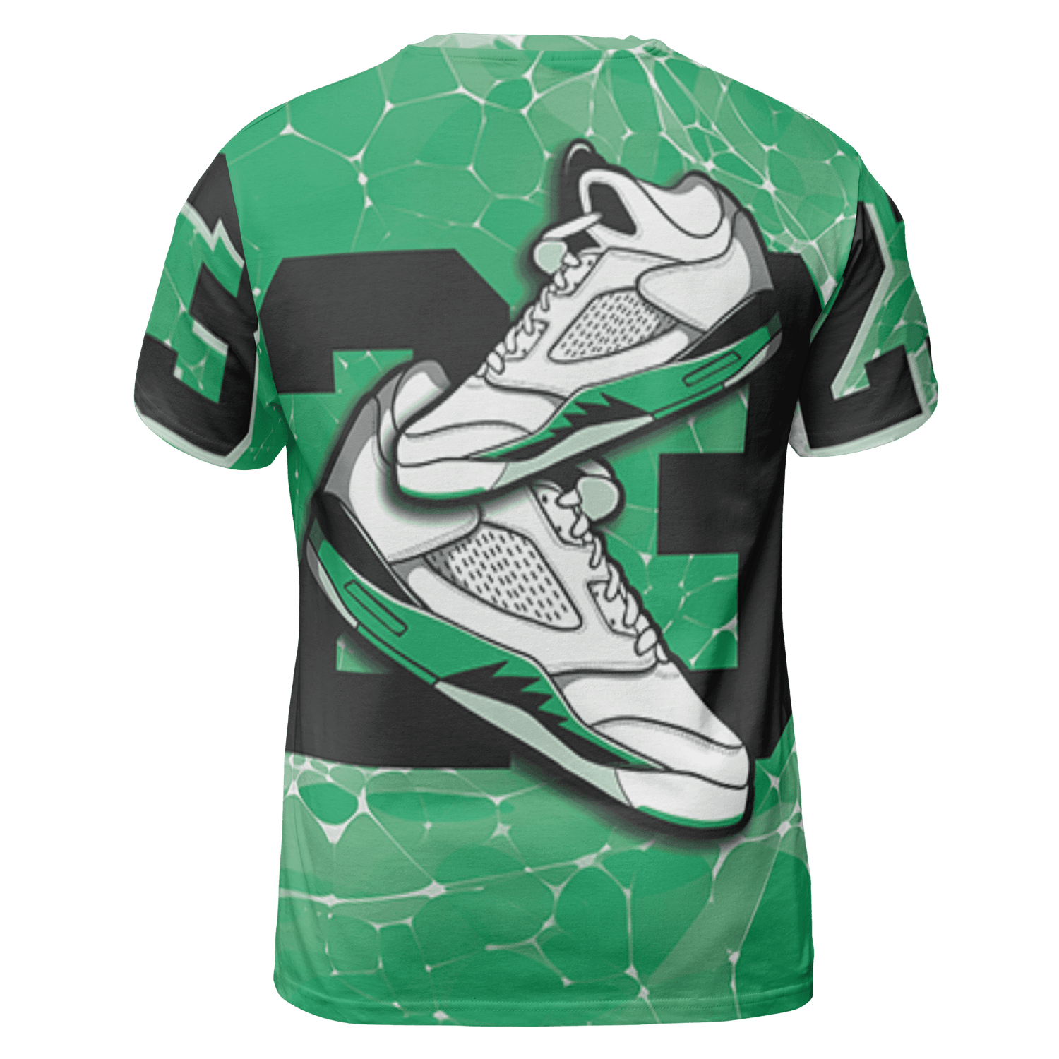 Lucky Green 5s T Shirt Match 23 Sneaker 3D All-Over Print - NastyJamz